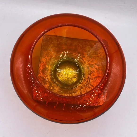 Vintage Viking Glass Amberina Ivy Ball Vase Mid-Century Modern Art Glass Vase - Picture 7 of 8